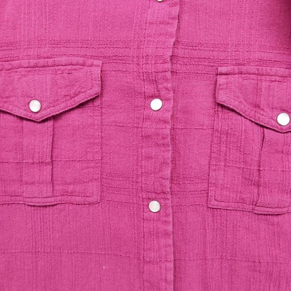 Woman Within 14/16 Medium size. Pearl Button Down 100% Cotton Long Sleeve Shirt. - Picture 5 of 16